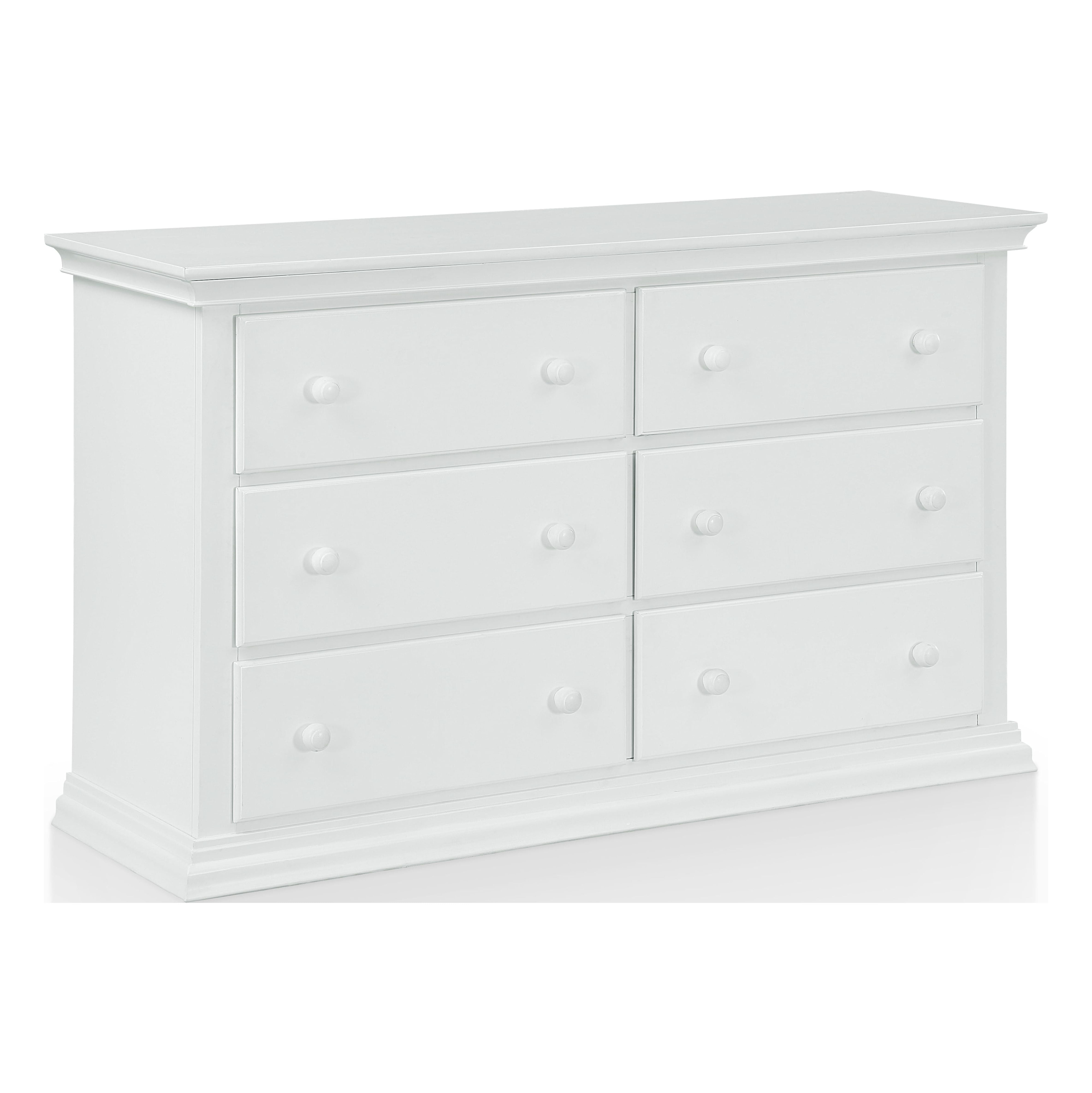 Suite Bebe Shailee Universal 6 Drawer Double Dresser White