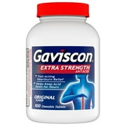 Gaviscon Extra Strength Chewable Antacid Tablets for Heartburn Relief, 100 Count