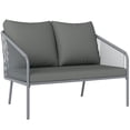 thumbnail image 1 of Outsunny Garden Sofa with Cushions, 2-Seater Outdoor Balcony Rattan Sofa, 1 of 10