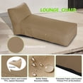 thumbnail image 4 of Outdoor Chaise Lounge Chair, Sunbed UV Resistant Sofa Couch Patio Furniture Waterproof Outside Sunlounge Reclining Sunbathing Bed Comfy Single Chaise Daybed for Garden, Pool, Beach, Beige, 4 of 7