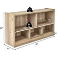 thumbnail image 3 of SLSRFD 5 Cube Bookcase, 2-Tier Wooden Storage Organizer, Modern Open Bookshelf Display Cabinet for Living Room, Bedroom, Hallway, Kids' Playroom, 44"x12"x24"(Natural), 3 of 10