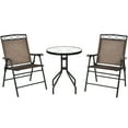 thumbnail image 2 of Gymax 3PCS Bistro Set Conversation Set Pub Patio Outdoor w/ Folding Chairs Table, 2 of 10