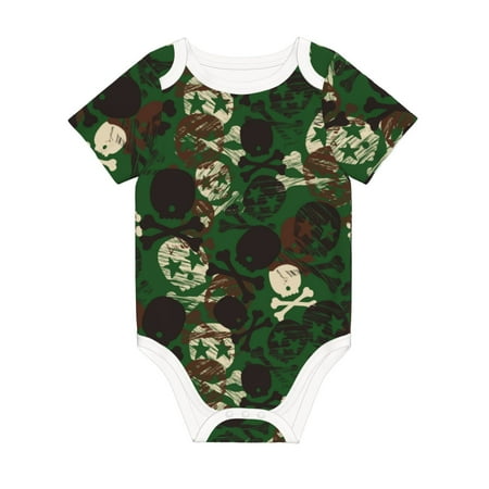 

Matuu Camouflage Skull for Baby Short-Sleeve Bodysuit Soft Cotton Comfortable and Breathable Perfect for Newborns and Infants