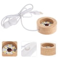 thumbnail image 2 of Miangastore Wood Display Pedestal Light Base Table Crystal Ball Lamp Base USB Charging Light Base, 2 of 9