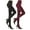 Black & Burgandy, variant on 2 Pairs Semi Opaque Tights for Women - 70D Microfiber Control Top Pantyhose, 2Black, M