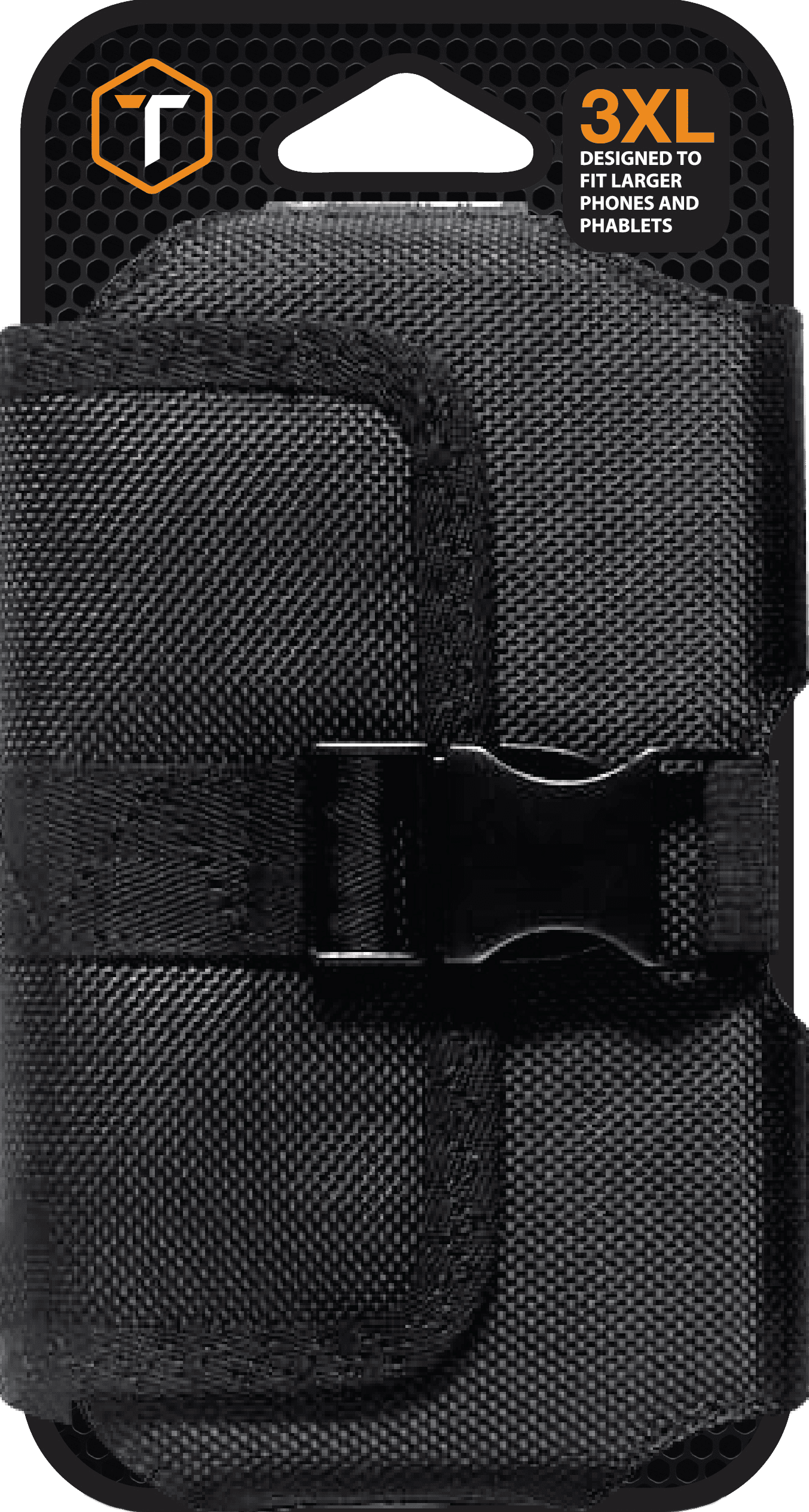 ToughTested 3XL Belt Clip Phone Holster for Extra-Large Smartphones, Rugged Ballistic Nylon Case with Magnetic Flap & Metal Buckle, 360° Rotating Locking Belt Clip, Hidden Card Pocket,5-Year Warranty