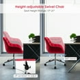 thumbnail image 6 of Gymax Velvet Leisure Arm Chair Adjustable Accent Office Swivel Task Chair Red, 6 of 10