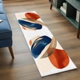 thumbnail image 3 of 2'x6' Rug Runners for Hallways Kitchen, Navy Blue Burnt Orange Non Slip Entryway Beside Floor Carpet Runner, Retro Geometric Modern Washable Laundry Room Bedroom Throw Rugs Mat for Family Pet, 3 of 8