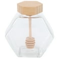 thumbnail image 1 of MasteelfCA 220ml Sealing Glass Honey Pot Environmental Friendly Clear Jam Jar with Dipper for Home Kitchen Use, 1 of 5