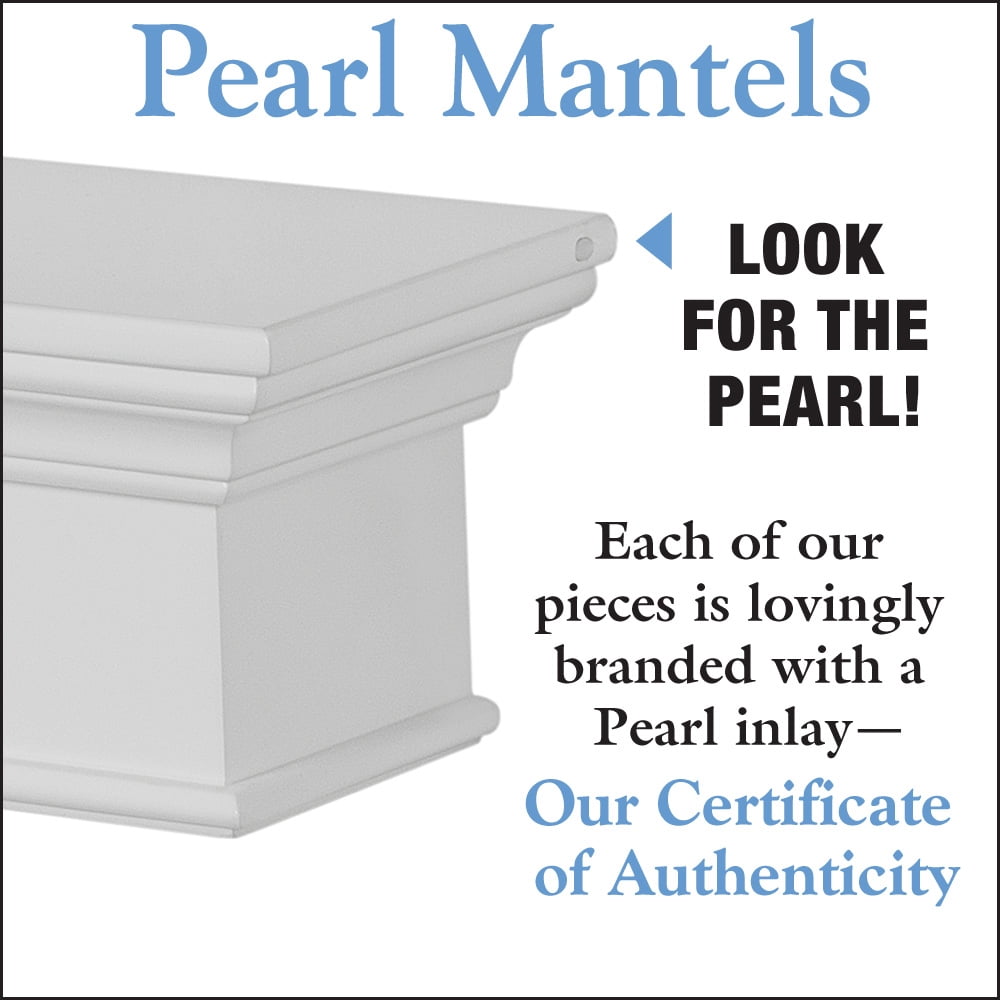 Pearl Mantels Henry Premium White MDF Mantel Shelf, Crisp White Paint, 60"L x 9"D x 8"H