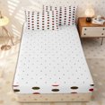 thumbnail image 4 of Erosebridal Retro Two-Tone Dot Pattern Zipper Twin Comforter Sets with Fitted Sheet and 2 Pillowcases,Mixed Brown Red Circle Zipper Bedding Set,Ivory Maroon,4-Piece,Reversible, 4 of 6