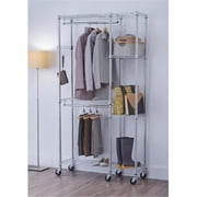 TRINITY EcoStorage® 41x14x76 Rolling Closet Organizer - Chrome