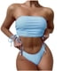thumbnail image 1 of Traje de baño de playa con correa superior de tubo trasero de color sólido dividido cómodo para mujer OAVQHLG3B Store lin121212, 1 of 4