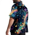 thumbnail image 3 of Note Men's Casual Printed Button Down Short Sleeve Poplin Hawaiian Beach Shirt with Spread Collar Tops, 3 of 6
