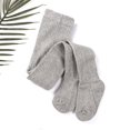 thumbnail image 4 of Toddler Girls Knit Cotton Tights Thread Crochet Pantyhose Warm Ribbed Stockings Dark Grey 2-3 Years, 4 of 6