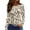 Beige, variant on WTOBBY Women's Loose Fit Casual Floral Print Long Sleeve Hem Slit Round Neck T-shirt Top Fashionable Design Breathable Material Comfort Wear Perfect for Daily Outfit Layering,Beige L