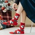 thumbnail image 3 of Christmas Stockings Winter Socks for Men 4 Pairs Middle Tube Snowman Decorate Women's, 3 of 6