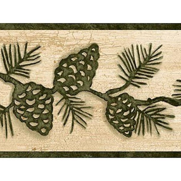 878989 Pine Cone Silhouette Wallpaper Border - Walmart.com - Walmart.com