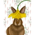 thumbnail image 2 of Fab Funky 26x32 Gold Ornate Wood Framed with Double Matting Museum Art Print Titled - Daffodil Rabbit, 2 of 4