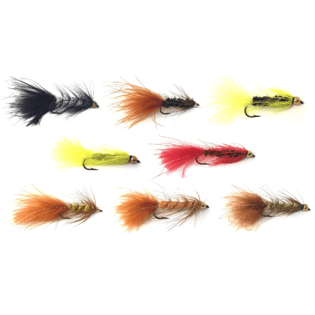 Wooly Bugger Fly Fishing Flies for Trout and Other Freshwater Fish - One Dozen Wet Flies in Various Patterns - Multi Color Many