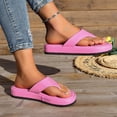 thumbnail image 5 of 2DXuixsh Women's Platform Flip Flops Solid Color Height Increasing Beach Sandals with Rhinestones Stylish Simple EVA Slides Size 8, 5 of 5