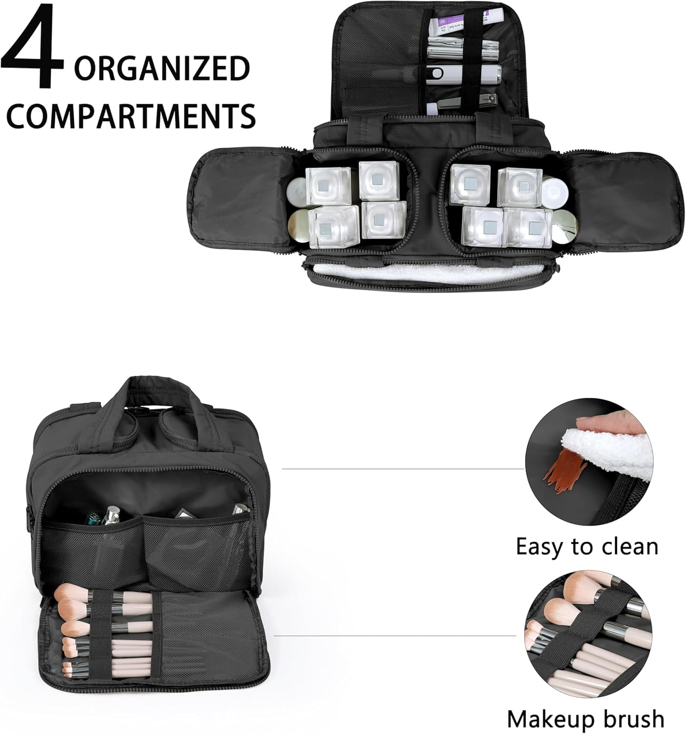 Cloud Carry Bag,Travel Toiletry Bag for Women, Large Puffy Cosmetic Bag with Wet-Dry Separation and Multiple Pockets for Organized Essentials