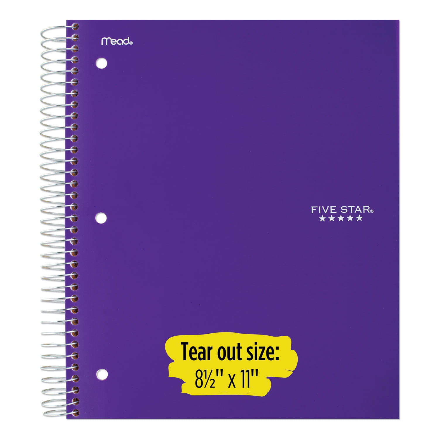 Mead Wire Bound Notebook, 5 Subjects, College Rule, Assorted Color Covers, 11x8.5, 200 Sheets