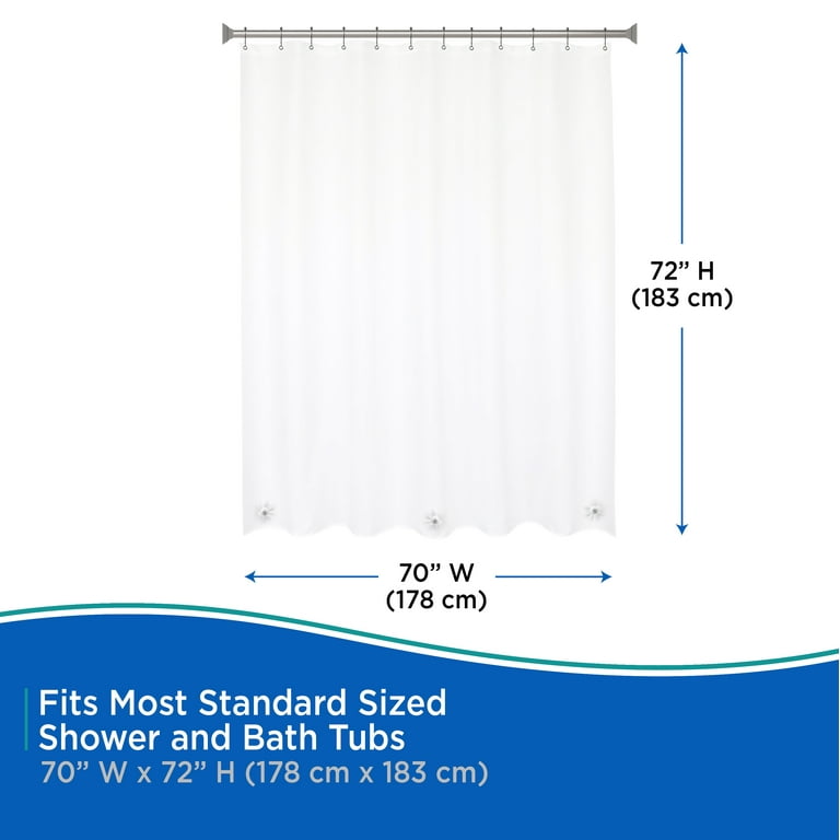 Kenney Clear PEVA Medium Weight Shower Curtain Liner, 70x72 photo 4