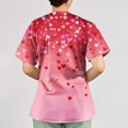 thumbnail image 6 of ASDFVBKG Ladies Valentine's Day Scrub Top Short Sleeve V Neck Casual Scrub Tops Heart Printed Nursing Medical Uniform Trendy Top with Pockets Wine M, 6 of 7