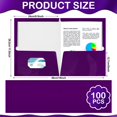 thumbnail image 2 of Carpeta Yeaqee, papel laminado brillante, 2 compartimentos, 100 unidades, color morado, 2 of 5