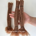thumbnail image 6 of AONKIA Brown 100% Human Hair Dreadlock Extensions 0.8cm Width  4 Inch 30 Strands Loc Extensions Human Hair for Women/Men, 6 of 10