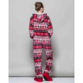 thumbnail image 4 of Conjunto de pijama de franela con estampado navideño para mujer, ropa de dormir cálida de manga larga, con capucha, disfraz de lana, 4 of 4