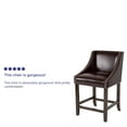 thumbnail image 4 of Flash Furniture Carmel Series 24" High Transitional Walnut Counter Height Stool with Nail Trim in Brown LeatherSoft, 4 of 12