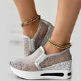 thumbnail image 2 of NOKIO Cute Women'S Slip-On Flats Modern Women'S Platform Sneakers Women'S Supportive Workout Shoes Ladies Fashion Breathable Mesh Sequin Thick Sole Sloping Heel Casual Rocking Shoes, 2 of 9