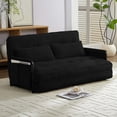 thumbnail image 3 of BALUS Futon Sofa Bed, 4-in-1 Corduroy Floor Couch Bed with Folding Mattress, Convertible Sleeper Sofa for Living Room, Black, 3 of 8