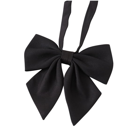 Bow Tie for Kids, Polyester Plaid Design with Adjustable Self-Tie Ribbon, Unisex School Uniform Accessory, Black, College Style, for Back-to-School