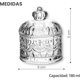 thumbnail image 2 of Genérico Bombonera de Cristal con Tapa, Diseño Diamante, Recipiente Decorativo para Dulces y Azúcar (Modelo L), 2 of 14