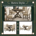thumbnail image 3 of Euroco 5 Piece Retro Rubber Wood Extendable Dining Table with Chair Natural Wood Wash, 3 of 8