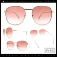 thumbnail image 2 of Womens Nerdy Oversized Rectangle Metal Rim Fashion Sunglasses Gold - Burgundy, 2 of 8