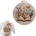 thumbnail image 3 of DIY Floral Book Embroidery Kit for Beginners, Hand Sewing Art Craft with Threads & Needles for Home Wall Decor, 3 of 8