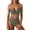 01#Green, variant on Women's Bicolor Two Piece Hollow Out Sweetheart Neck Bikini Swimsuit Set