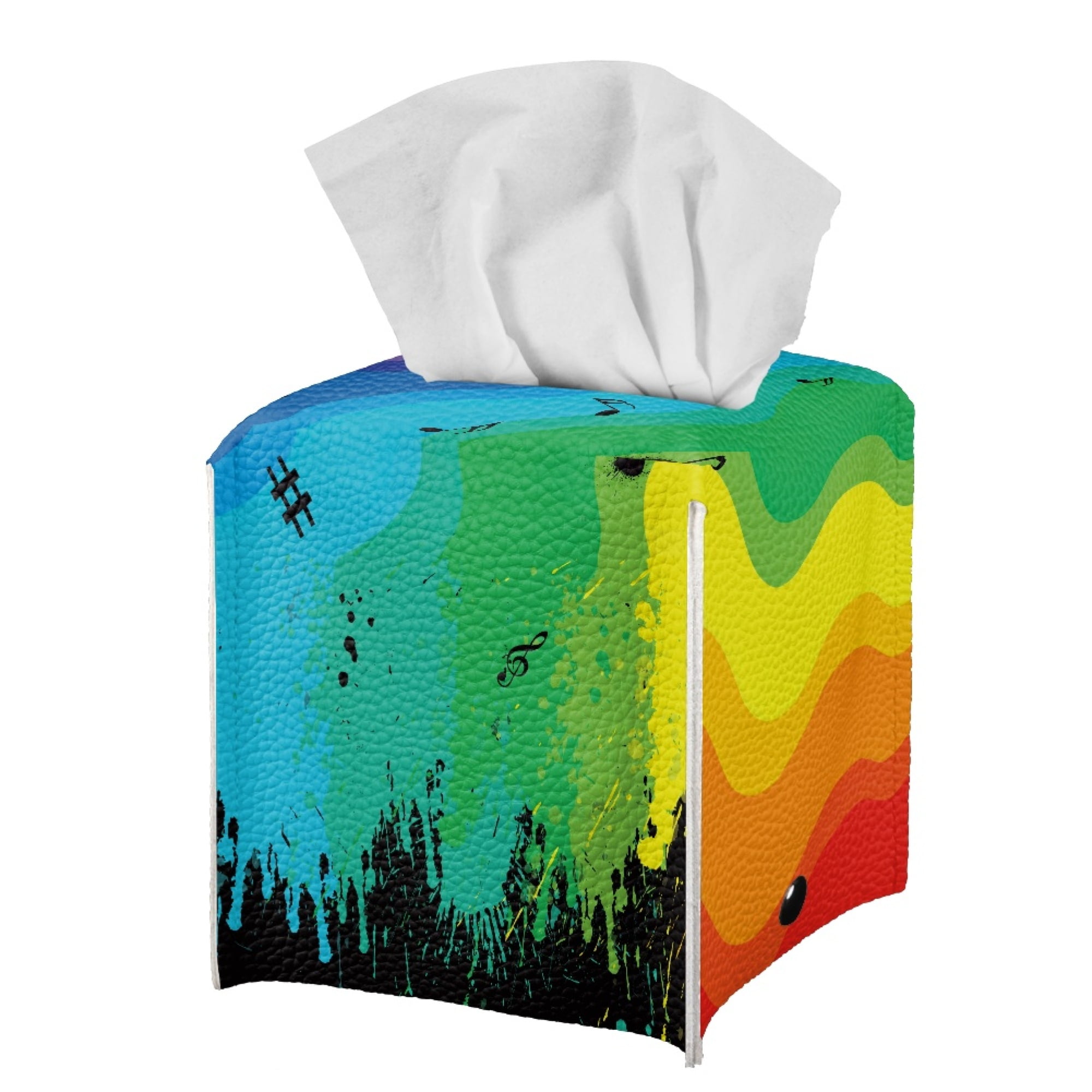 Bivenant Store Rainbow Tissue Box Cover Face Tissue Square Tissue Box
