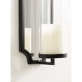 thumbnail image 3 of Kate and Laurel Ciel Glam Mirrored Wall Sconce, 6 x 5 x 16, Black, Modern Scalloped Candle Holder with Removable Glass Cylinder and Mirror for Bathroom or Bedroom Wall Decor, 3 of 9