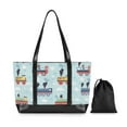 thumbnail image 7 of FORMRS Canvas Laptop Tote Bag for Women with 15.6" Computer Compartments Shoulder Handbag, Colorful Trains, 7 of 7