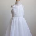 thumbnail image 6 of HJYCHN Dresses for Girls Halter Neck Mesh Maxi Gown with Ruched Bodice and Flowing Skirt for Kids Dress 8-9 Years, 6 of 7