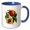 Blue/White, variant on 3drose, Peach Fruit Botanical Vector Illustration, 15oz Mug