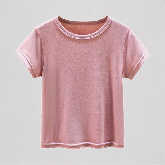Daznico Toddler Baby Boys Girls Unisex Short Sleeve Crew Neck T-Shirt Waffle Knit Lightweight Breathable Solid Color Casual for Summer Playwear,4-5 Years