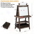 thumbnail image 3 of LINLUX 3 in 1 Kids Art Easel Drawing Board Double-Sided Whiteboard Chalkboard, Coffee, 3 of 10