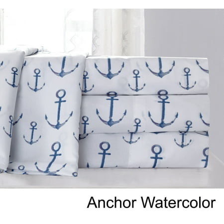 - Hedaya Home Fashions Anchors Nautical Microfiber Bed Sheet Set