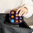 thumbnail image 6 of Sanitary Napkin Storage Bag, Cartoon Space Planets and Stars Pattern Portable Menstrual Pad Bag for Teen Girls Store Panty Liners Tampons Sanitary Pads for Women Ladies, 6 of 6